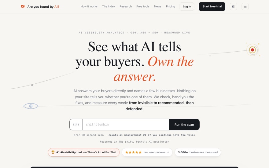 Are you found by AI, the AI visibility scanner, built by Tech Horizon Labs