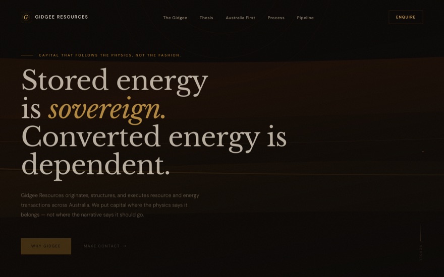 Gidgee Resources website, built by Tech Horizon Labs