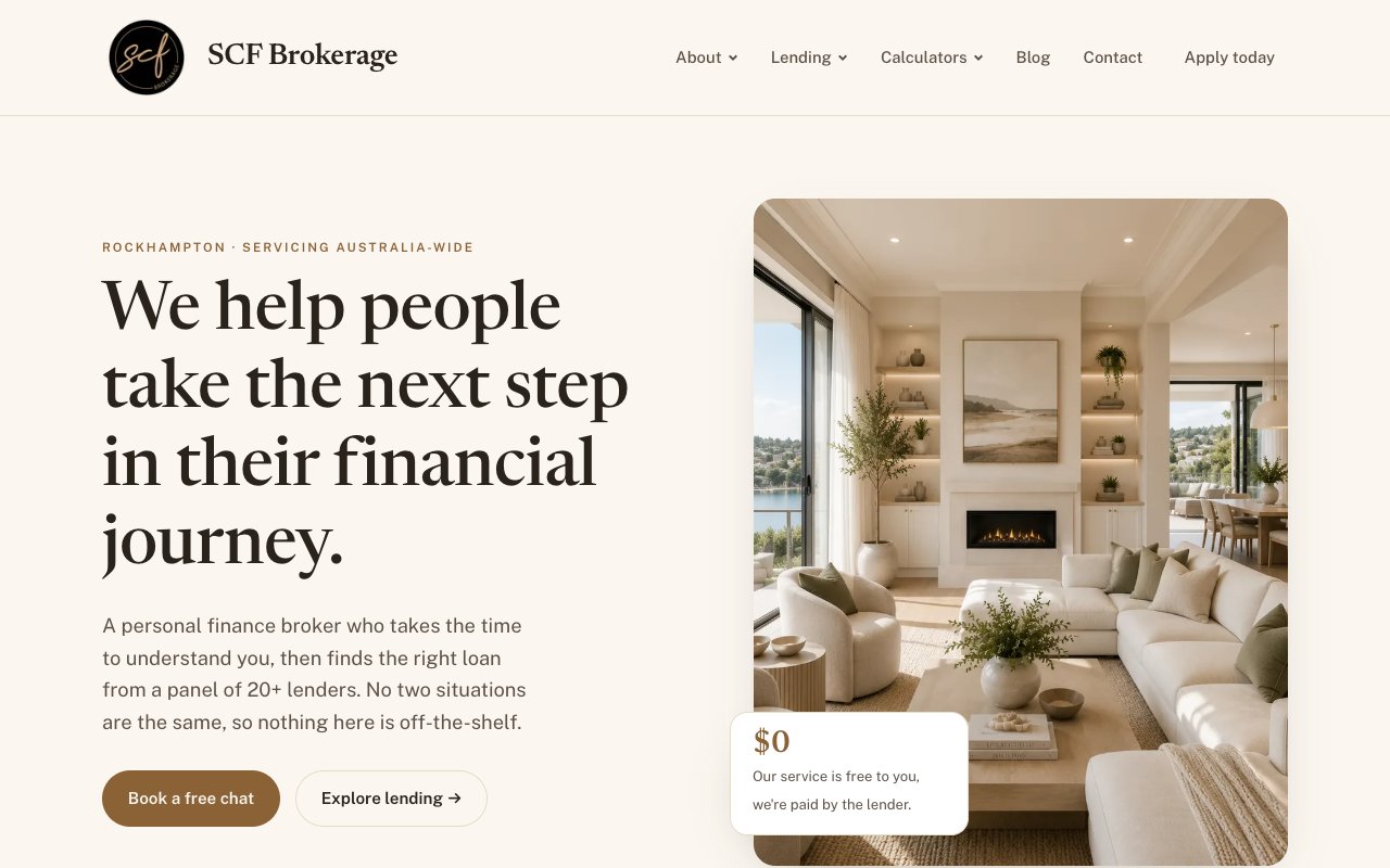 SCF Brokerage website, built by Tech Horizon Labs